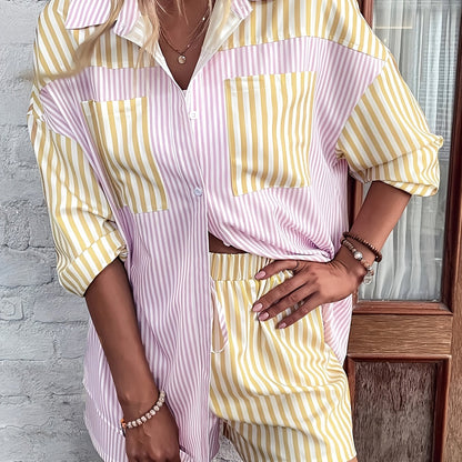 Liv – Gestreepte Set: Shirt + Shorts