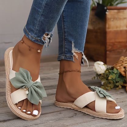 Luna – Zomerslippers met Strikdetail
