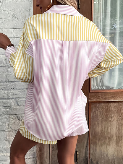 Liv – Gestreepte Set: Shirt + Shorts