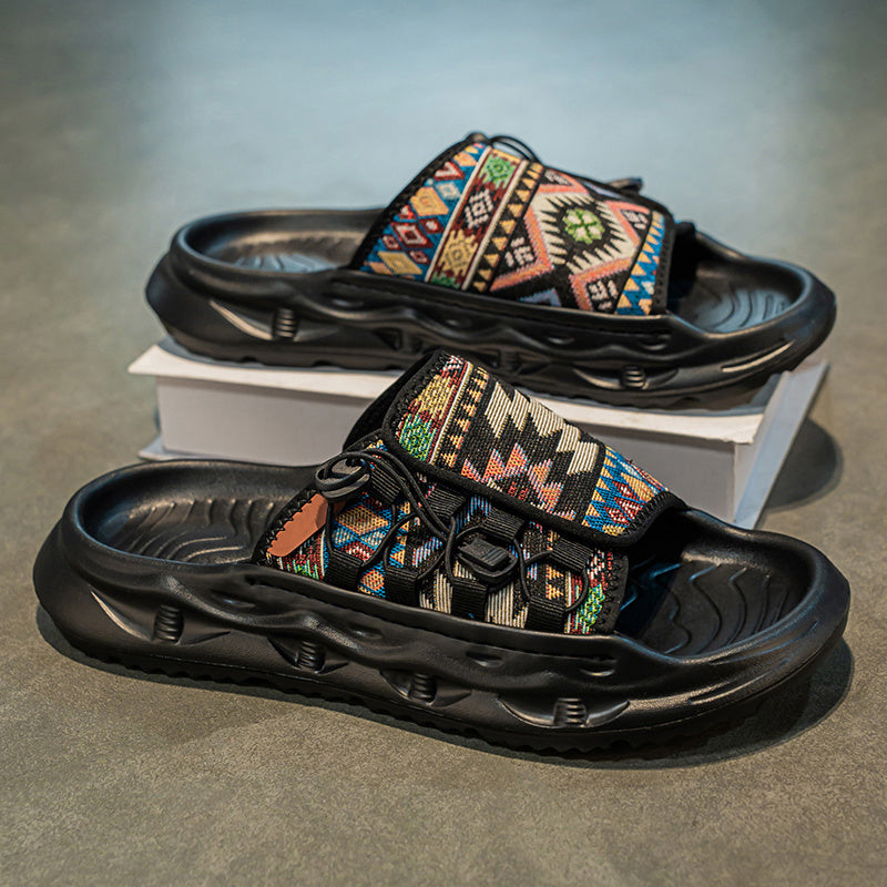 Patchwork Casual Slides – Heren Slippers