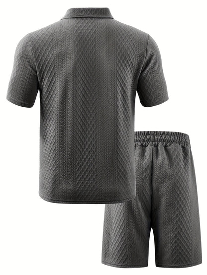 Trendy Jacquard Set – Shirt + Korte Broek